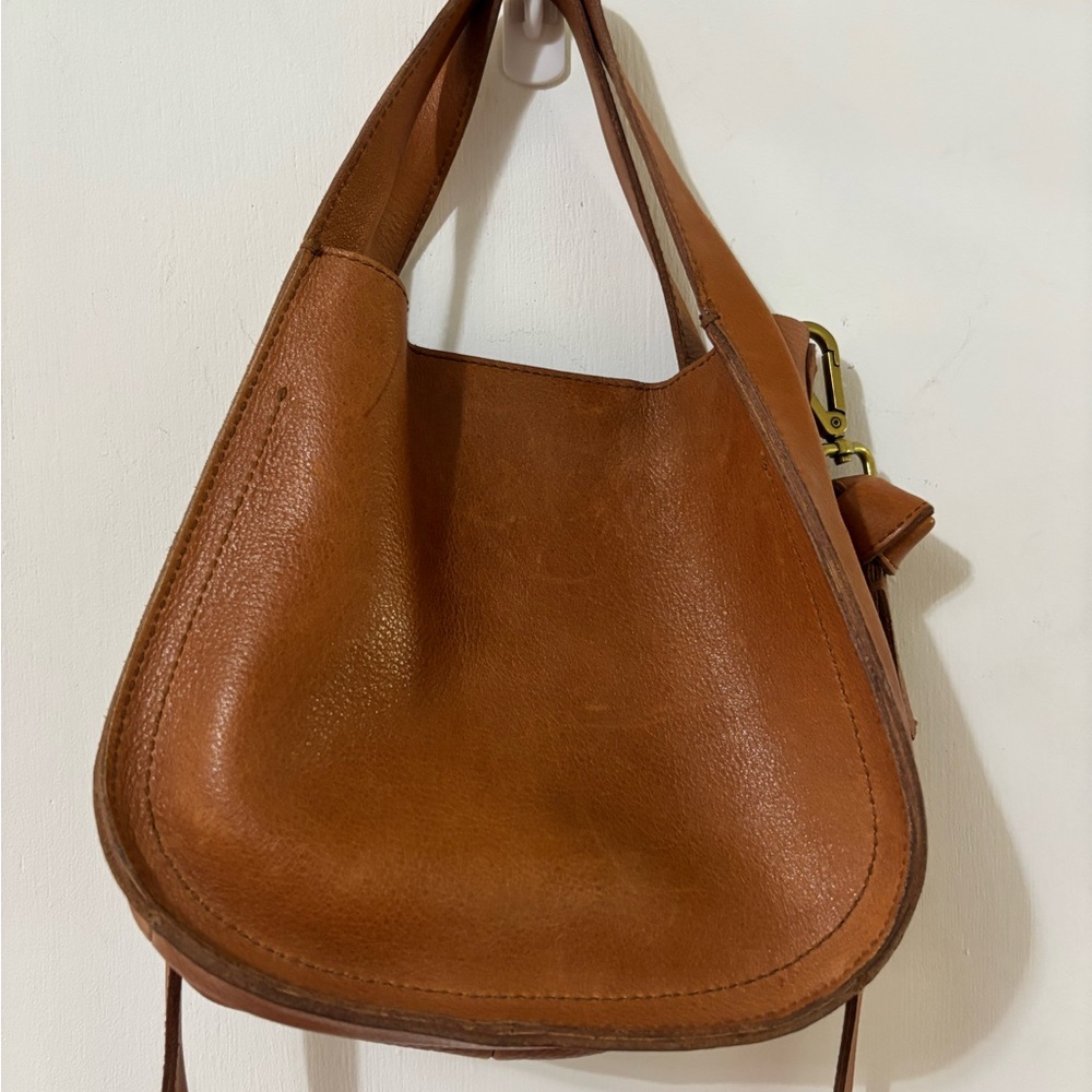Madewell Brown Leather Hobo Bag with Crescent Silhouette